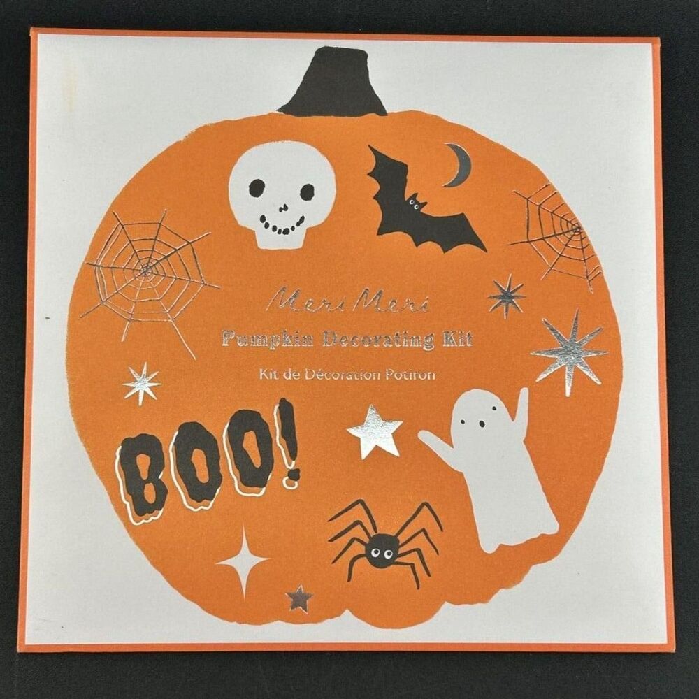 Meri-meri Halloween Pumpkin (8) Carving Templates, (3) Tattoo Transfers Age 3+
